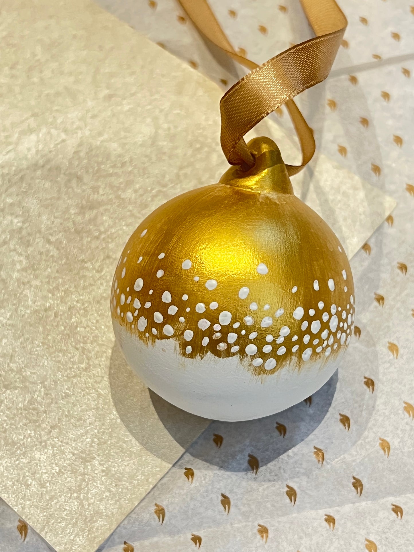 Hand-painted Golden Bauble