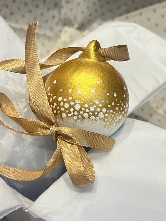 Hand-painted Golden Bauble