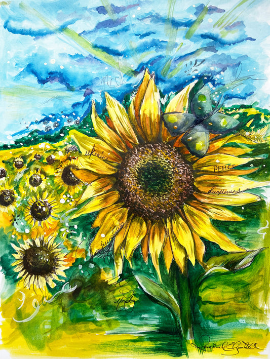 Sunflowers for Ukraine Print